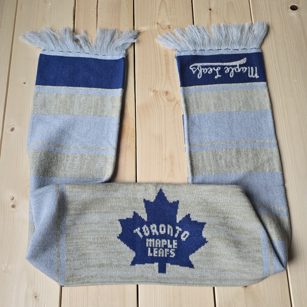 CCM NHL Hockey Toronto Maple Leafs Winter Scarf Acrylic Unisex Grey Blue